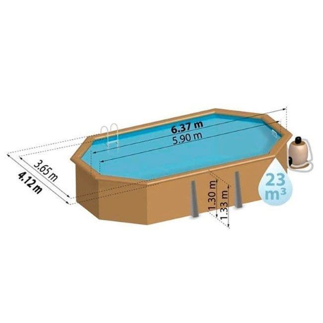 PISCINA 7900892 SAFRAN2    620 x 395 x 136 cm + REGALO ROBOT LIMPIAFONDOS - Imagen 5