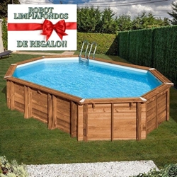 PISCINA AVOCADO 790203 OVALADA 656 x 456 x 131 + REGALO ROBOT LIMPIAFONDOS - Imagen 1