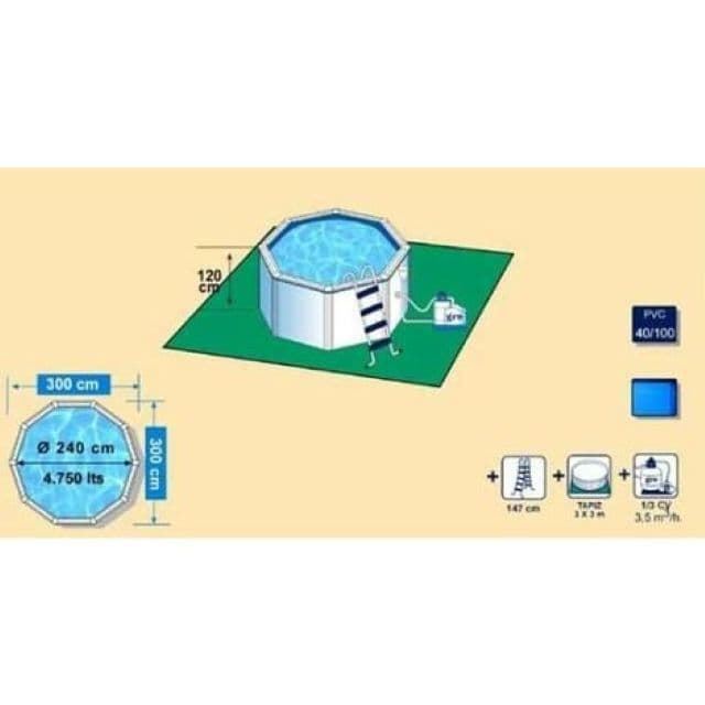 PISCINA FIDJI KIT240ECO REDONDA Ø240 x 120 cm - Imagen 3
