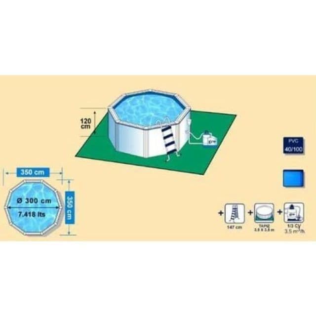 PISCINA FIDJI KIT300ECO REDONDA Ø300 x 120 cm - Imagen 3