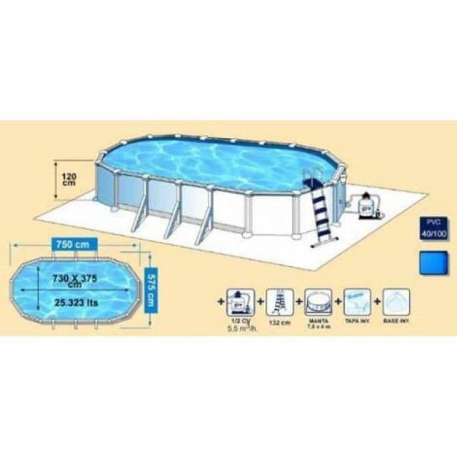 PISCINA FIDJI KIT730ECO OVALADA 730 x 375 x 120 cm - Imagen 3