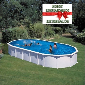 PISCINA HAITI KITPROV10288 OVALADA 1000 x 550 x 132 cm + REGALO ROBOT LIMPIAFONDOS - Imagen 1