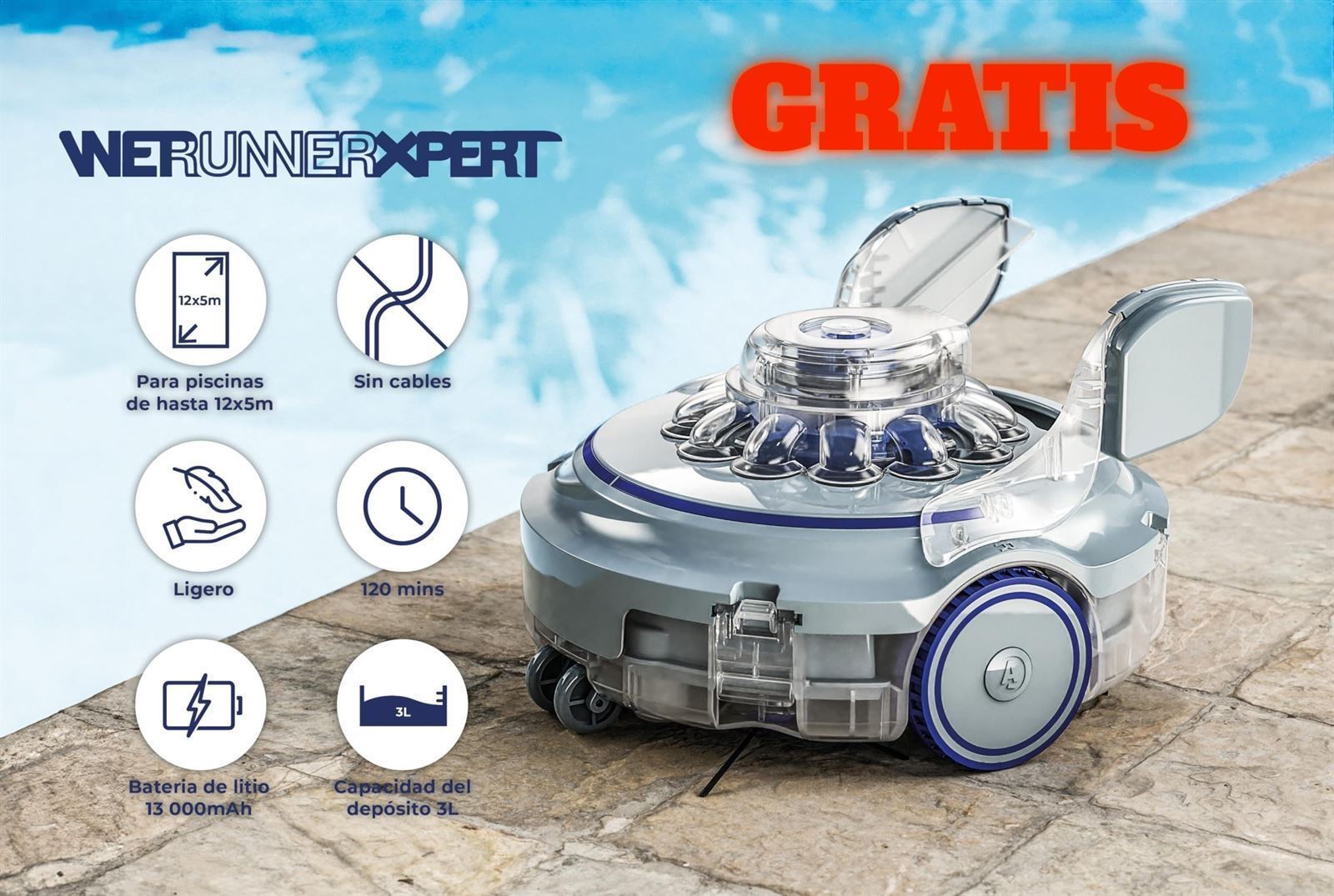 PISCINA HAITI KITPROV10288 OVALADA 1000 x 550 x 132 cm + REGALO ROBOT LIMPIAFONDOS - Imagen 2