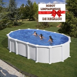 PISCINA HAITI KITPROV6188 OVALADA 610 x 375 x 132 cm + REGALO ROBOT LIMPIAFONDOS - Imagen 1