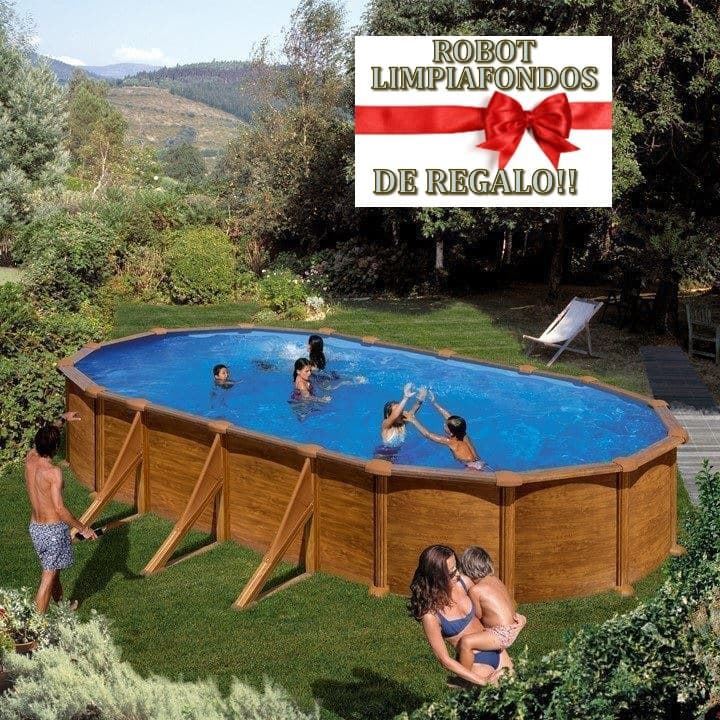PISCINA MAURITIUS KITPROV738WO OVALADA 730X375x132CM ALT + REGALO ROBOT LIMPIAFONDOS - Imagen 1