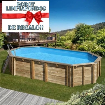 PISCINA ORANGE  800007  OVALADA 755 x 456 x 146 cm + REGALO ROBOT LIMPIAFONDOS - Imagen 1