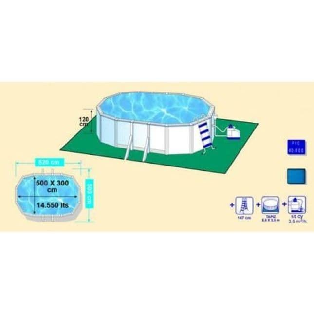 PISCINA PACIFIC KIT500W OVALADA 500 x 300 x 120 cm - Imagen 3