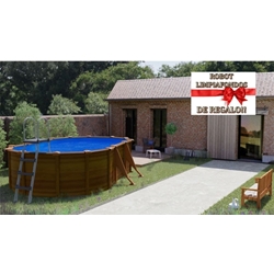 PISCINA PACIFIC KIT610W OVALADA 610 x 375 x 120 cm + REGALO ROBOT LIMPIAFONDOS - Imagen 1