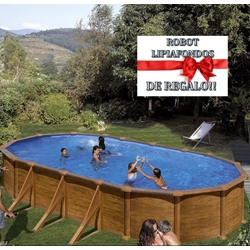 PISCINA PACIFIC KIT730W OVALADA 730 x 375 x 120 cm + REGALO ROBOT LIMPIAFONDOS - Imagen 1
