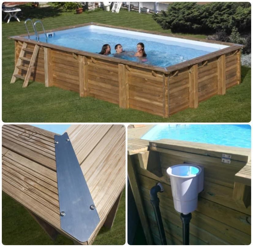 PISCINA RECTANGULAR EVORA 790206 620 x 420 x 133 cm + REGALO ROBOT LIMPIAFONDOS - Imagen 3