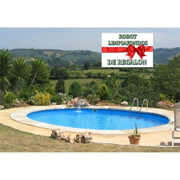 PISCINA SERIE MADAGASCAR KPEOV5059 OVALADA 500X300X150 + REGALO ROBOT LIMPIAFONDOS - Imagen 1