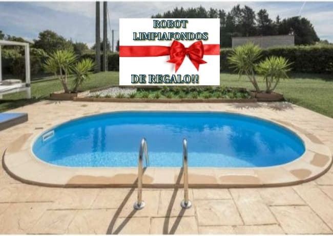 PISCINA SERIE MADAGASCAR KPEOV7059 OVALADA 700X320X150 + REGALO ROBOT LIMPIAFONDOS - Imagen 1