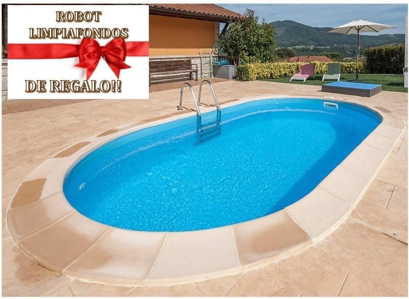 PISCINA SERIE MOOREA KPEOV8059M OVALADA 800X400X150 ALT + REGALO ROBOT LIMPIAFONDOS - Imagen 1