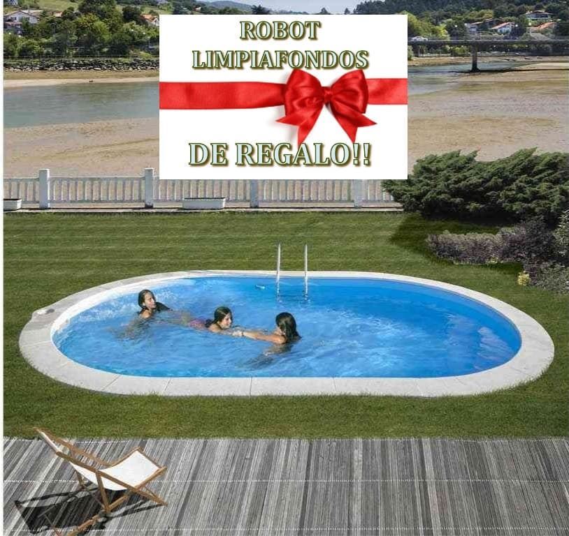 PISCINA SERIE SUMATRA KPEOV8027 OVALADA 800X400X120 + REGALO ROBOT LIMPIAFONDOS - Imagen 1