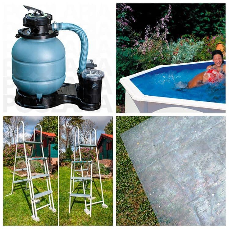 PISCINA VARADERO KITPROV6270 FORMA DE OCHO 640 x 390 x 120 cm - Imagen 5